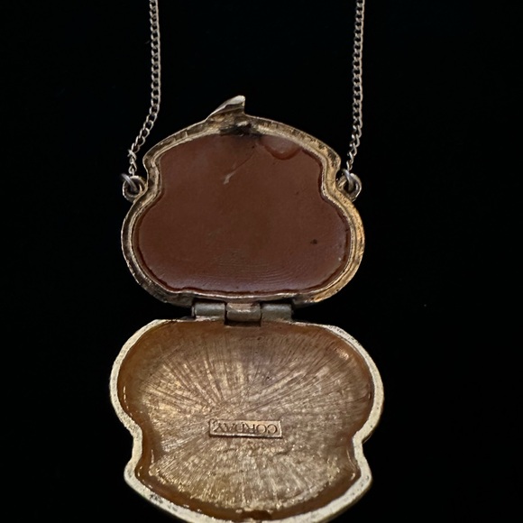 Corday Vintage Gold Floral Perfume Purse  Necklace - Picture 2 of 6